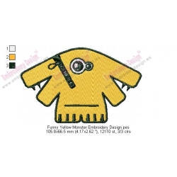 Funny Yellow Monster Embroidery Design